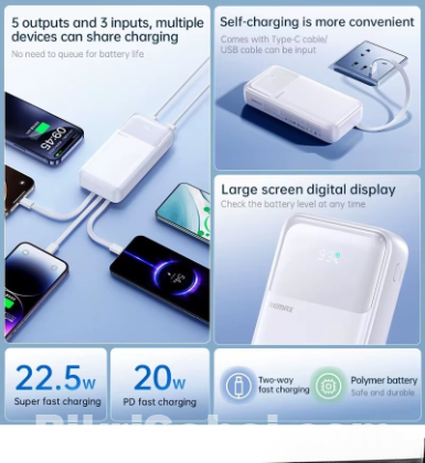 20000mAh REMAX FCP-2 FAST 22.5W+PD 20W white